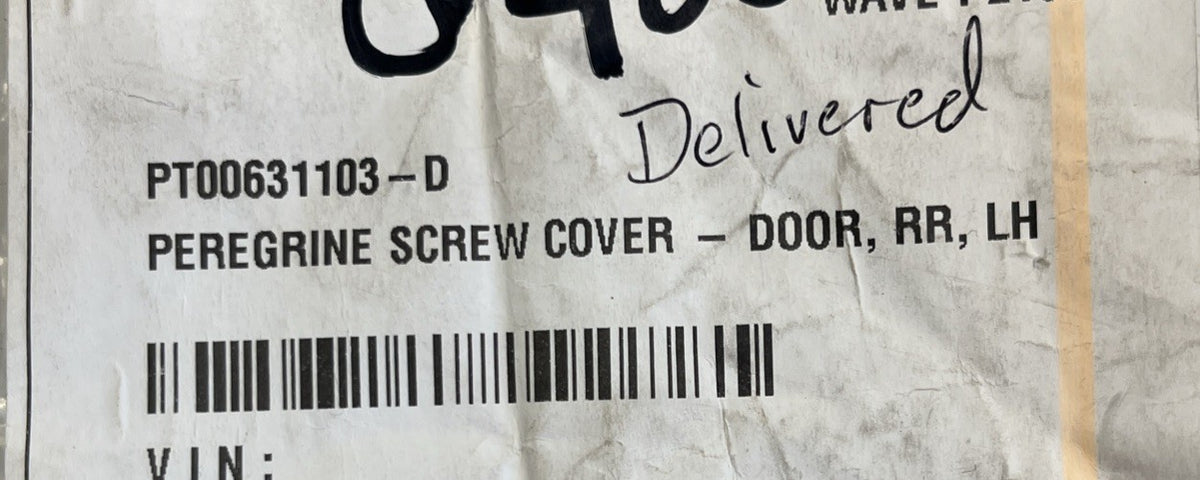 Rivian R1T R1S Rear Left Rear Door Screw Cover Cap Trim PT00631103-D NEW! OEM