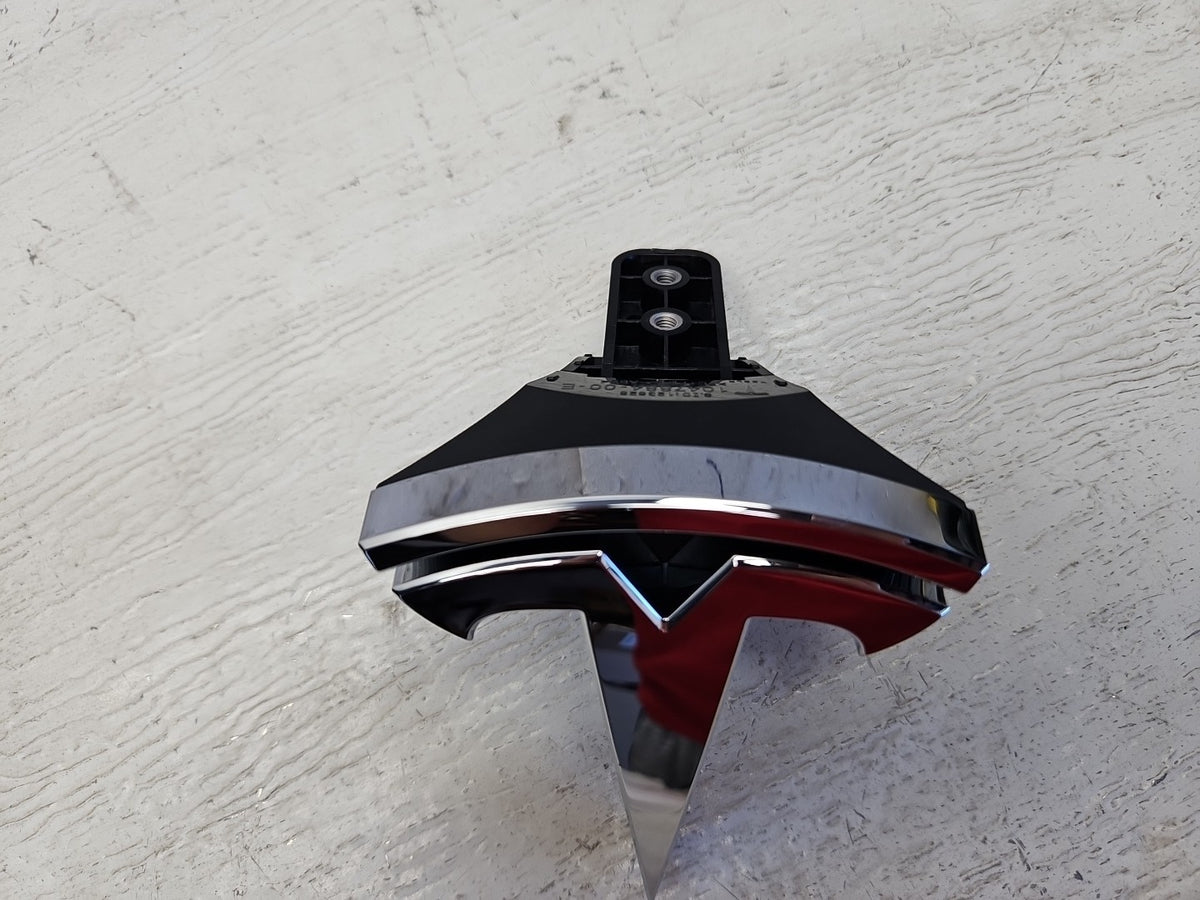 NEW Tesla Model X Front Bumper T Badge Emblem Logo Hood OEM 1047884-00-E