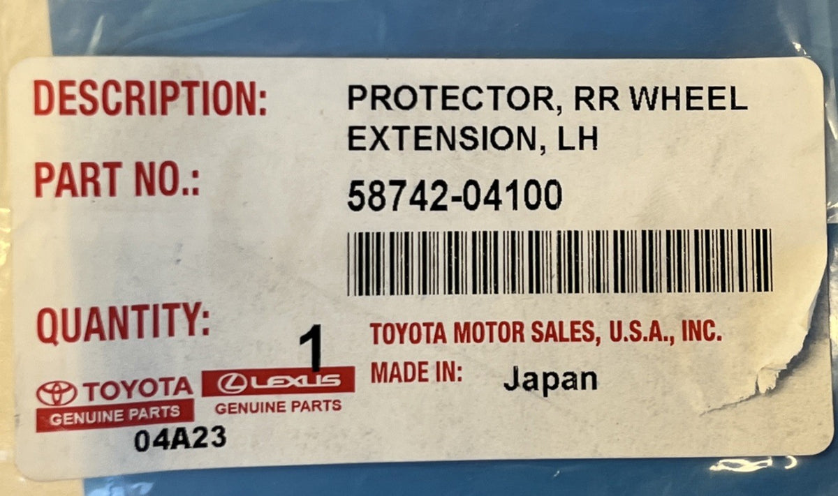 2005-2015 Toyota Tacoma Left Rear Wheel Extension Protector Film Decal NEW! OEM