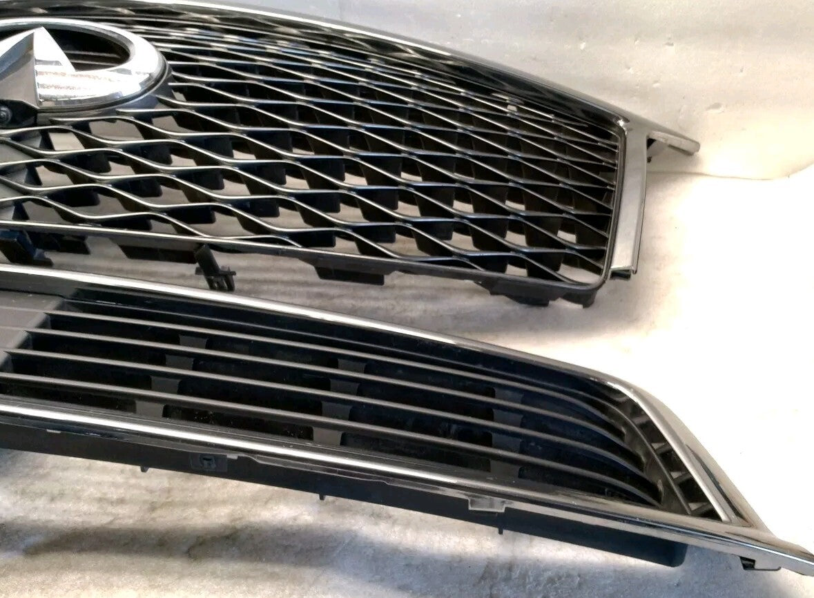 14-17 Infiniti QX80 Limited Radiator Grille & Lower Grille Assy Dark Chrome OEM