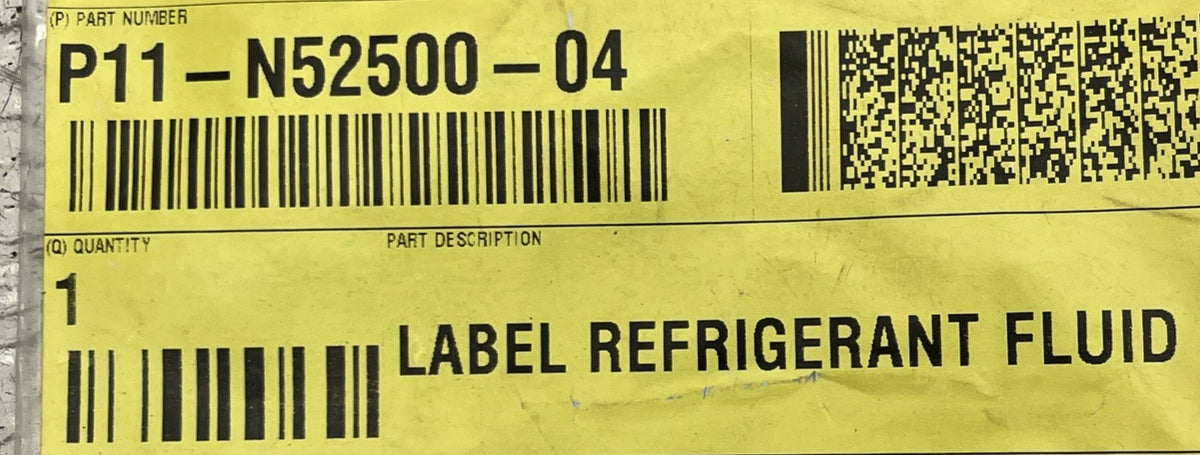 Lucid Air A/C Refrigerant Fluid System Specification Warning Label NEW! OEM