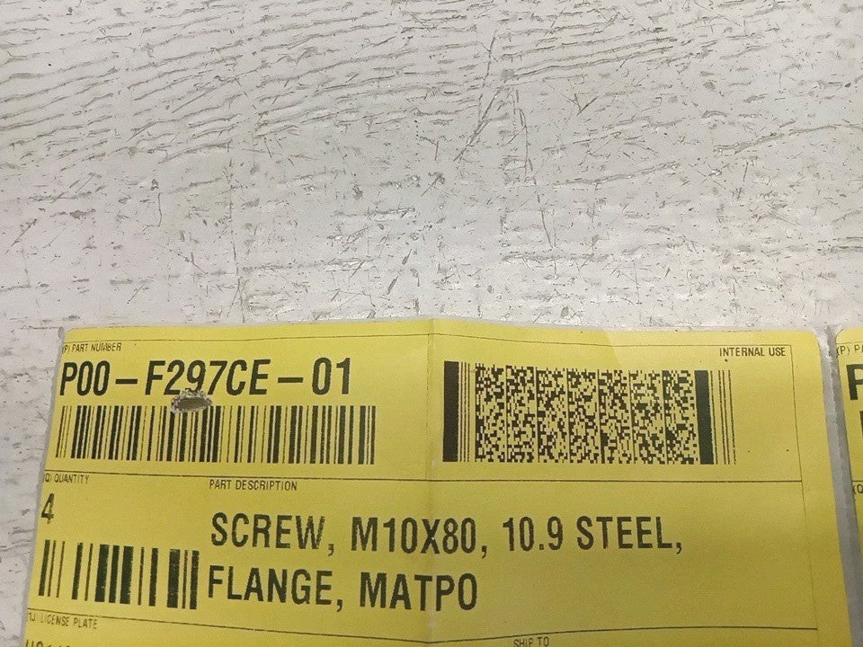 Lucid Air Screw, M10*80, 10.9 Steel, Flange, Matpo P00-F297CE-01 NEW! OEM