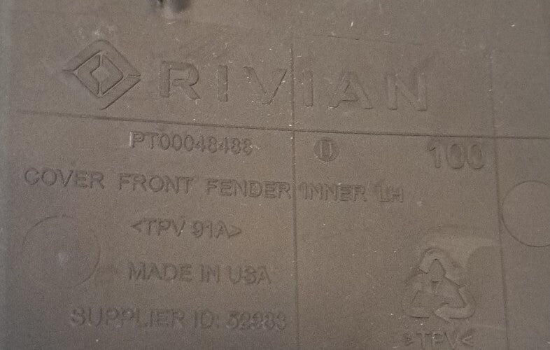 Rivian Front Left Lh Fender Inner Cover PT00048488