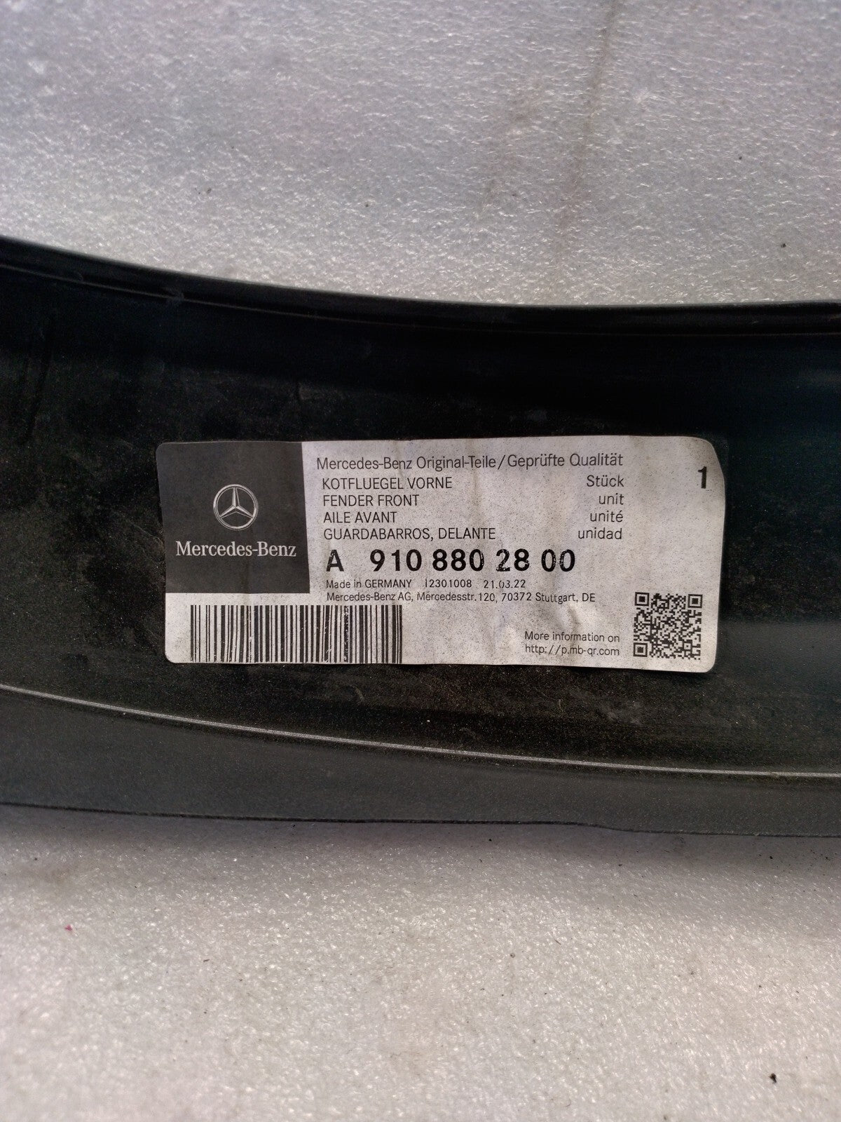 19-23 Mercedes Benz Sprinter Front Left Fender Extension Panel A9108802800 OE A1